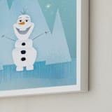 "Disney's Olaf In The Woods" - Personalized Art Print in Frost by Lori Wemple - Frame Close-up