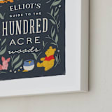 "The Hundred Acre Woods from Disney's Winnie The Pooh" - Personalized Art Print in Navy by JeAnna Casper - Frame Close-up