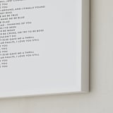 "Your Lyrics: Custom Print " - Custom Print in White by Minted - Frame Close-up