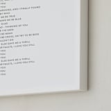 "Your Lyrics: Custom Print " - Custom Print in White by Minted - Frame Close-up