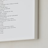 "Your Lyrics: Custom Print " - Custom Print in White by Minted - Frame Close-up