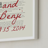 "Books & Lovers" - Custom Print in Red Ink by Helena Vitto - Frame Close-up