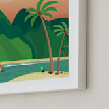 "Escape to Motunui" - Art Print in Sunset by Erica Krystek - Frame Close-up