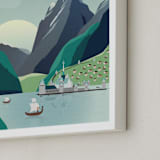 "Visit Arendelle" - Art Print in Glacier by Erica Krystek - Frame Close-up