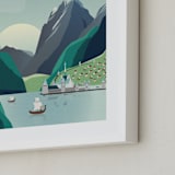 "Visit Arendelle" - Art Print in Glacier by Erica Krystek - Frame Close-up