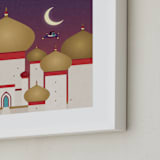 "Travel to Agrabah" - Art Print in Night Sky by Erica Krystek - Frame Close-up