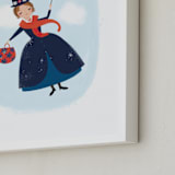 "Mary Poppins Flies" - Art Print in Sky by Itsy Belle Studio - Frame Close-up