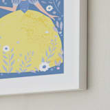 "Enchanted Snow White" - Art Print in Bluebird by Angela Thompson - Frame Close-up