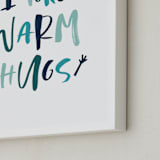 "Warm Hugs" - Art Print in Winter Pine by Erica Krystek - Frame Close-up