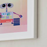 "Wall-e in technicolor" - Art Print in Pink by Maja Cunningham - Frame Close-up