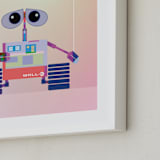 "Wall-e in technicolor" - Art Print in Pink by Maja Cunningham - Frame Close-up