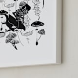 "The Mushroom Fall" - Art Print in Truffle by Deborah Velasquez - Frame Close-up