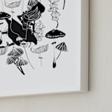"The Mushroom Fall" - Art Print in Truffle by Deborah Velasquez - Frame Close-up