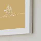 "Lost In A Book From Disney's Beauty and the Beast" - Art Print in Buttermilk by Britt Mills - Frame Close-up