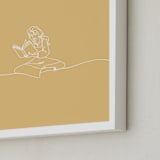 "Lost In A Book From Disney's Beauty and the Beast" - Art Print in Buttermilk by Britt Mills - Frame Close-up