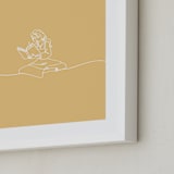 "Lost In A Book From Disney's Beauty and the Beast" - Art Print in Buttermilk by Britt Mills - Frame Close-up