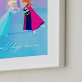 "Elsa and Anna from Disney's Frozen" - Art Print in Ice by Lori Wemple - Frame Close-up