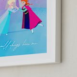 "Elsa and Anna from Disney's Frozen" - Art Print in Ice by Lori Wemple - Frame Close-up