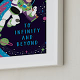 "Disney and Pixar Buzz Lightyear" - Art Print in Space by Katie Zimpel - Frame Close-up