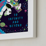 "Disney and Pixar Buzz Lightyear" - Art Print in Space by Katie Zimpel - Frame Close-up