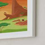 "Journey to the Disney's Pride Lands" - Art Print in sunset by Erica Krystek - Frame Close-up