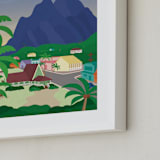 "Relax in Disney's Kokaua Town" - Art Print in Palm by Erica Krystek - Frame Close-up