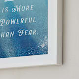 "Disney's Elsa Love Quote" - Art Print in Ice by Leah Bisch - Frame Close-up