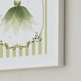 "Disney Princess Tiana Dress-Up" - Art Print in Green by Kamala Nahas - Frame Close-up