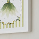 "Disney Princess Tiana Dress-Up" - Art Print in Green by Kamala Nahas - Frame Close-up