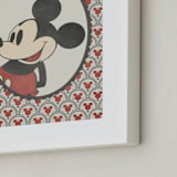 "Disney's Mickey Antique Wallpaper" - Art Print in Red by Heather Schertzer - Frame Close-up