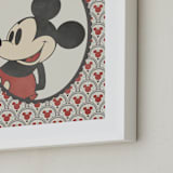 "Disney's Mickey Antique Wallpaper" - Art Print in Red by Heather Schertzer - Frame Close-up