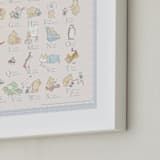 "Disney Winnie The Pooh Alphabet" - Art Print in Baby Blue by Sabrin Deirani - Frame Close-up