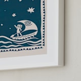 "Disney's Moana Wayfarer 2" - Art Print in Ocean by Kamala Nahas - Frame Close-up