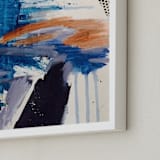 "not again" - Art Print in blues by Lauren Packard - Frame Close-up