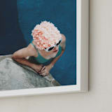 "lady in a swim cap" - Art Print in Rippling Blue by Alicia Abla - Frame Close-up