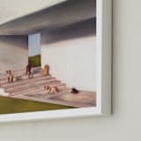 "Leisure, Interrupted" - Art Print in Sky Blue by Jordan M Gentry - Frame Close-up