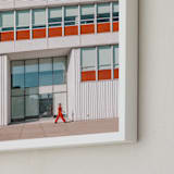 "strolling" - Art Print in Mid Century Rust by Alicia Abla - Frame Close-up