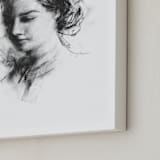 "Rebecca" - Art Print in Black & White by Jess Blazejewski - Frame Close-up
