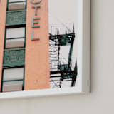 "7th Street Hotel" - Art Print in peach by Baumbirdy - Frame Close-up
