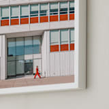 "strolling" - Art Print in Mid Century Rust by Alicia Abla - Frame Close-up
