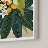 "Loquat" - Art Print in Chartreuse by Jessie Burch - Frame Close-up