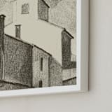 "Casine" - Art Print in Antique Beige by M.E.Segantini - Frame Close-up