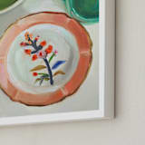 "Beautiful Plate" - Art Print in Linen by Jenny Westenhofer - Frame Close-up