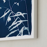 "Sea Oats Cyanotype" - Art Print in Ocean by Renée Stramel - Frame Close-up