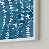 "Indigo Leaves" - Art Print in Indigo Wash by Natalie Ryan - Frame Close-up