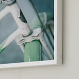 "Bicyclette I" - Art Print in Velo Green by Lindsay Ferraris Photography - Frame Close-up
