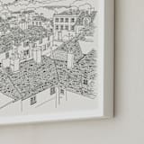 "Rye Town" - Art Print in Barley Beige by Adelyn T. - Frame Close-up
