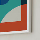"Red Sun" - Art Print in Turquoise by Jennifer Morehead - Frame Close-up