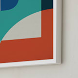 "Red Sun" - Art Print in Turquoise by Jennifer Morehead - Frame Close-up