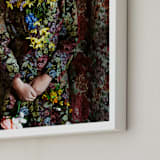 "Shes Blooming" - Art Print in Magical Rose by Theresa Bear - Frame Close-up